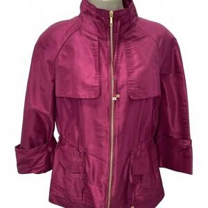 NEW LAFAYETTE 148 women's silk full zip jacket in purple